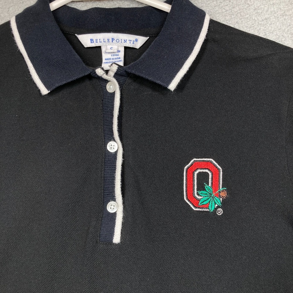Ohio State University Buckeyes Polo Shirt Womens Small Black Short Sleeve - Picture 2 of 9